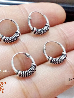 ต่างหูเงินแท้ แบบล็อค งานรมดำ