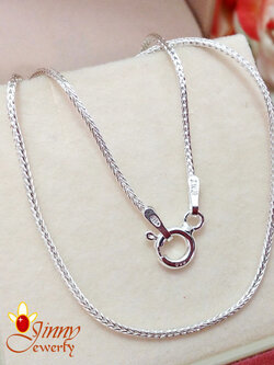 สร้อยเงินแท้ 92.5% ลายสี่เสา เส้นจิ๋ว เหมาะกับผู้หญิงและเด็ก ห้อยพระองค์เล็กได้ (สร้อยงานอิตาลี) ความหนา 1.2 มิล