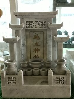 ศาลเจ้าที่ทรง modern ขนาด18นิ้ว 5หลังคา หินขาวเทา