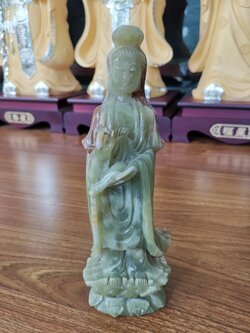 เจ้าแม่กวนอิมแกะสลักหินอ่อนเขีนว ขนาด สูง 25ซม