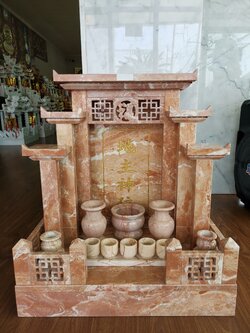 ศาลเจ้าที่ทรง modern ขนาด24นิ้ว 5หลังคา หินชมพูทับกวาง