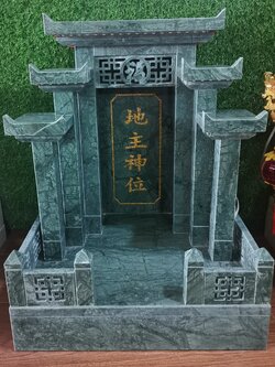 ศาลเจ้าที่หินอ่อนเขียวอิตาลีทรงโมเดิร์น ขนาด18นิ้ว 4เสา 5หลังคา