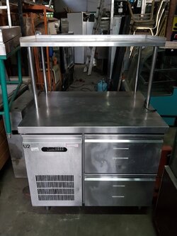 ตู้แช่เคาน์เตอร์สแตนเลส แบบลิ้นชัก มีชั้นวางของด้านบน