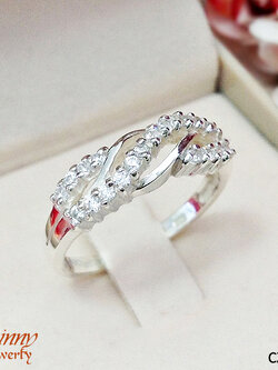 แหวนเงินแท้ 92.5% ประดับเพชร cz