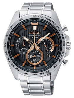Karnvera Shop นาฬิกาข้อมือผู้ชาย Seiko Chronograph Quartz Tachymeter SSB307P1 Men's Watch