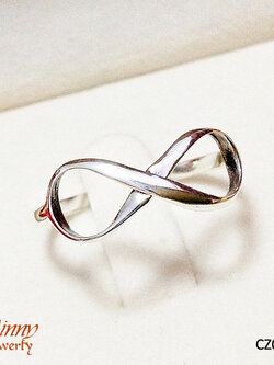 แหวนเงินแท้ 92.5% Infinity แบบเกลี้ยง