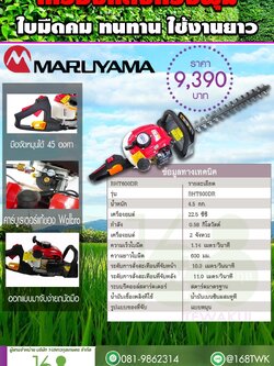 เครื่องแต่งพุ่ม MARUYAMA รุ่น BHT600DR