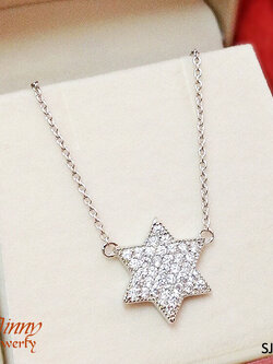 สร้อยคอเงินแท้ พร้อมจี้รูปดาว งานจิวเวลรี่น่ารักๆ