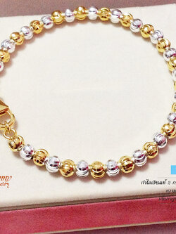 กำไลเงินแท้ 2 กษัตริย์ ลายมูนคัท ชุบหนา 1 ไมครอน