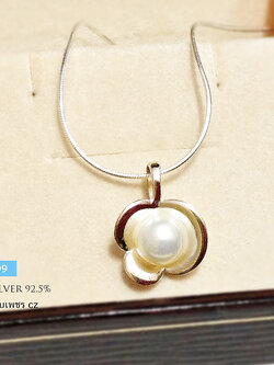 จี้เงินแท้ ประดับมุกแท้ (สีขาว) (มุกน้ำจืด)