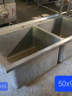 อ่างสแตนเลส 2 ช่อง แบบฝังบนเคาน์เตอร์