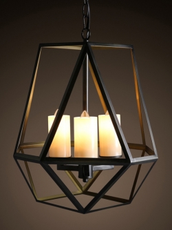 โคมไฟห้อยเพดานเหล็ก เทียน 3 แท่ง