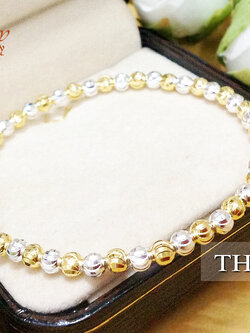 กำไลข้อมือ 2 กษัตริย์ ลายมูนคัท (ตัวเรือนเงินแท้) 3.0 มิล