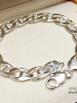 สร้อยข้อมือเงินแท้ 92.5% ลายเลส กุชชี่แบน งานอิตาลี งานจริงสวยมาก (รับประกันเงินแท้)