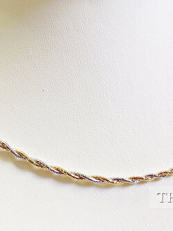 สร้อยคอเงินแท้ 92.5% ชุบ 2 กษัตริย์ สร้อยโชคเกอร์ Choker ลาย Omega เกลียวตัดลาย งานอิตาลี