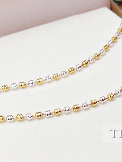 สร้อยคอเงินแท้ 2 กษัตริย์ ลายบอลตัดกลาง หนา 1.5 มิล