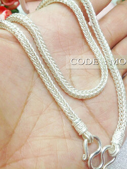 สร้อยเงินแท้ ลายสี่เสา หนา 4 มิล