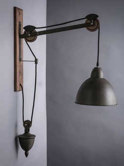 โคมไฟติดผนังสไตล์ Industrial ฐานไม้ รุ่น [17080]