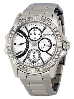Seiko Multi-Function Grey Dial Stainless Streel Ladies Watch SRLZ87