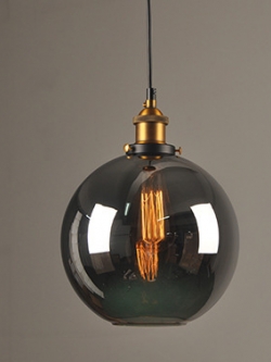 โคมไฟแขวนเพดาน แก้วทรงกลม 25cm สี Smoke Gray หัวทองเหลือง [SD6113-25-Smoke-Gray]