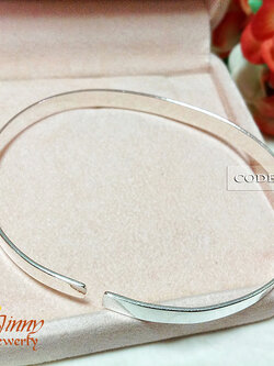 กำไลข้อมือเงินแท้ แบบแบน ความหนา 1.0 มิล แบน 0.5 มิล