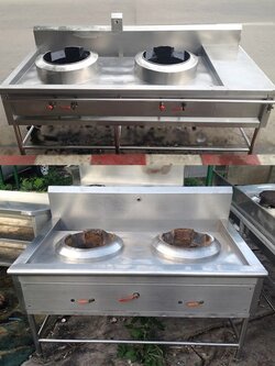 เตาจีนสแตนเลส 2 หัว มือสอง