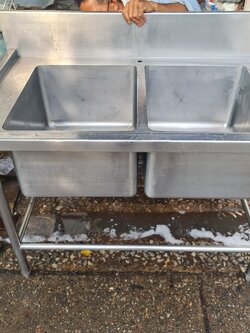 อ่างล้างจานสแตนเลส 2 หลุม มือสอง