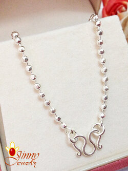 สร้อยคอโซ่ เงินแท้ 92.5% สร้อยสำหรับเด็ก ลายบอลตัดลาย หนัก 1 สลึงตัน สำหรับเด็ก 1-4 ขวบ ไม่รวมจี้ (งานไทย)