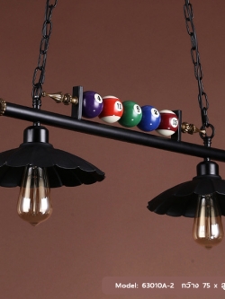 โคมไฟแขวนเพดาน โต๊ะสนุ๊กโป๊ะเหล็กสีดำมีลูก billiard [63010A]