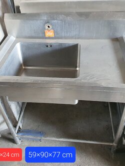 อ่างสแตนเลส 1 ช่องมือสอง มีที่พักจาน