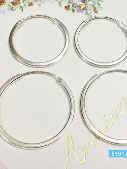 ต่างหูเงินแท้ 92.5% ต่างหูห่วงกลม แบบเกี่ยว ทรงแบน งานสวยๆ ห่วงกลม ฮิตตลอดกาล