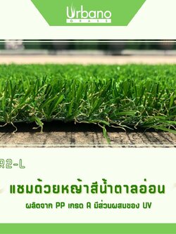 หญ้าเทียม รุ่น 2 cm.สีเขียมแซมน้ำตาล เกรดพรีเมี่ยม Urbano Grass เออบาโน่กร๊าส สำหรับแต่งสวน