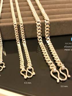 สร้อยเงินแท้ 92.5% ลายเลสแบน ตัดลาย (สร้อยงานไทย) ลายสวย คลาสสิค สุดฮิต ตลอดกาล หนัก 3 สลึง-4 บาทตัน ใส่ได้ทั้งชาย หญิง รับประกันเงินแท้