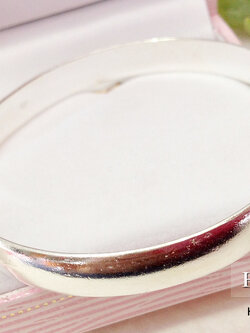 กำไลข้อมือเงินแท้ แบบโค้งมน (กำไลสามารถขยายความกว้างได้) ความแบน/โค้ง 0.8 มิล