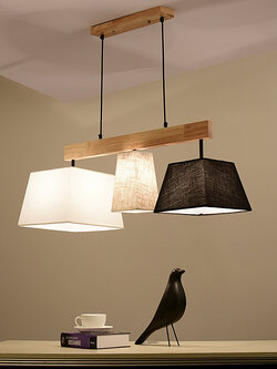 โคมไฟแขวนเพดานคานไม้โป๊ะผ้าคละแบบสไตล์โมเดิร์น [MD02361]