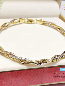 กำไลข้อมือเงินแท้ 3 กษัตริย์ ลายโอเมก้า Omeka 3 เกลียวตัดลาย