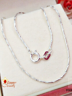 สร้อยเงินแท้ ลายกระดูกงู Snake ตัดลายทั้งเส้น (งานอิตาลี)