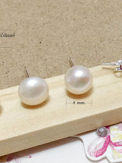ต่างหูก้านเสียบเงินแท้ 92.5% มุกน้ำจืดแท้ สวยกลมมน ขนาดกำลังสวยพอดี ใส่ออกงาน ทำงาน หรือใส่เที่ยวก็สวย