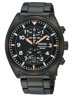 Seiko Men'sSports Black Chronograph Dial Watch SNN237P1