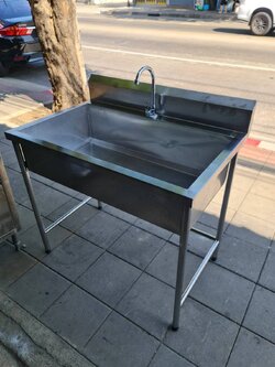 อ่างสแตนเลส 1 ช่อง หลุมใหญ่