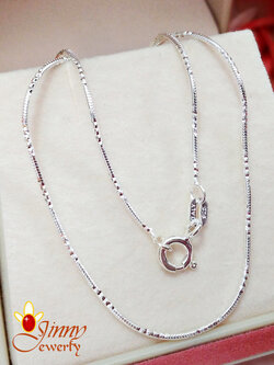 สร้อยเงินแท้ ลายกระดูกงู Snake สลับตัดลาย (งานอิตาลี) ความหนา 1.2 มิล