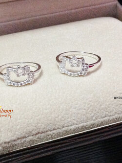 แหวนเงินแท้ 92.5% ประดับเพชร cz งานน่ารักๆ ใส่ติดมือได้ตลอด (รับประกันเงินแท้)