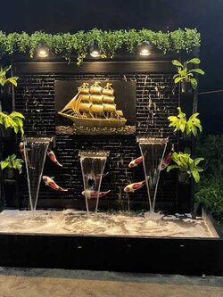 ม่านน้ำตกสำเร็จรูป พร้อมปั๊มน้ำ ราคาถูกที่สุด ม่านน้ำหินกาบ สำเภาทอง ปลาคาร์ฟ เสริมฮวงจุ้ย ติดตั้งฟรี กทม. และปริมณฑล