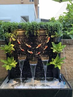 ม่านน้ำตกสำเร็จรูป พร้อมปั๊มน้ำ ราคาถูกที่สุด ม่านน้ำหินกาบ ปลาคาร์ฟ นำโชค เสริมฮวงจุ้ย ติดตั้งฟรี กทม. และปริมณฑล