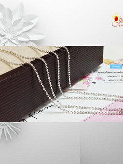 สร้อยคอเงินแท้ 92.5% สร้อยสำหรับเด็ก ลายบอลตัดลาย (งานไทย)