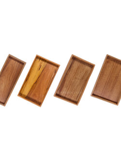 ถาดไม้สักสี่เหลี่ยม