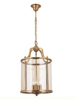 โคมไฟแขวนเพดานกระจกใสทรงกระบอกสไตล์อเมริกัน [GLS-1108]