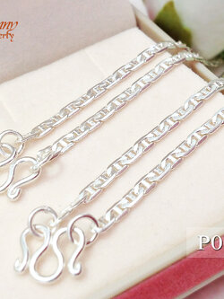 สร้อยเงินแท้ 92.5% ลายกุชชี่แบน เส้นเล็กหนัก 1 สลึงตัน (สร้อยงานไทย)