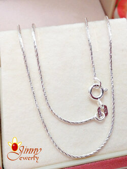 สร้อยเงินแท้ ลายเกลียวตัดลาย 1.0 มิล (งานอิตาลี)