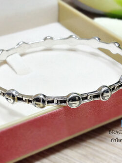 กำไลข้อมือเงินแท้ กำไลหัวนะโม (กำไลแบบปิดขยายไม่ได้)